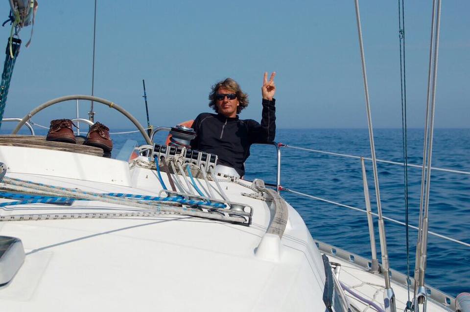 Laurent en mer à bord de Stereden